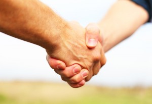 Closeup of people shaking hands